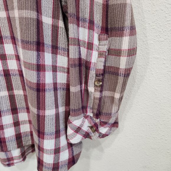 Sonoma Long Sleeve Flannel Plaid Collared Shirts Pullover Brown Red Size XXL - Picture 5 of 12